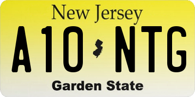 NJ license plate A10NTG