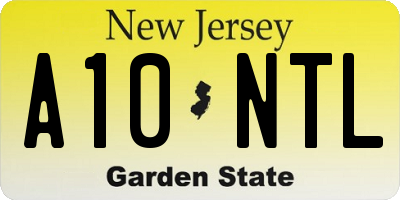 NJ license plate A10NTL