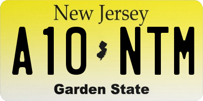 NJ license plate A10NTM