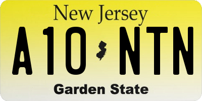 NJ license plate A10NTN