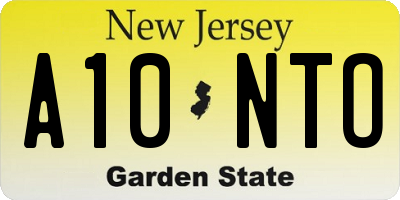 NJ license plate A10NTO