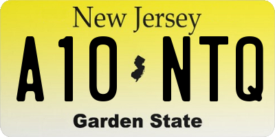 NJ license plate A10NTQ