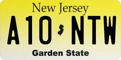 NJ license plate A10NTW