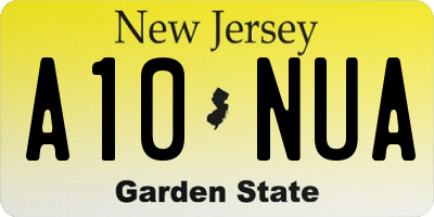 NJ license plate A10NUA