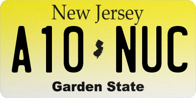 NJ license plate A10NUC