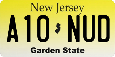 NJ license plate A10NUD