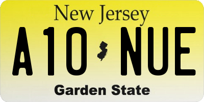 NJ license plate A10NUE