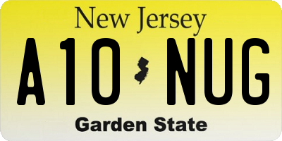 NJ license plate A10NUG