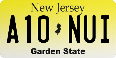 NJ license plate A10NUI