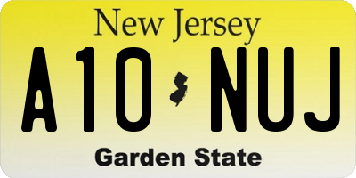 NJ license plate A10NUJ