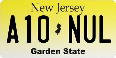 NJ license plate A10NUL