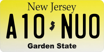 NJ license plate A10NUO