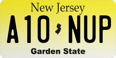 NJ license plate A10NUP