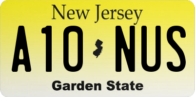 NJ license plate A10NUS