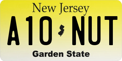 NJ license plate A10NUT