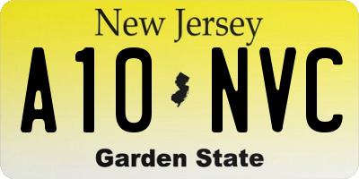 NJ license plate A10NVC