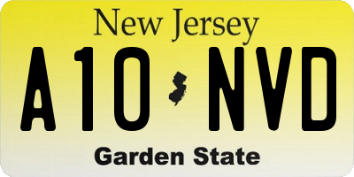 NJ license plate A10NVD