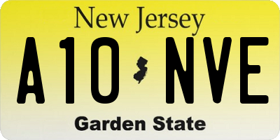 NJ license plate A10NVE