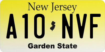 NJ license plate A10NVF