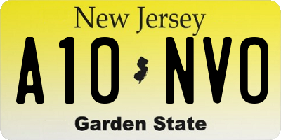 NJ license plate A10NVO
