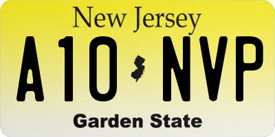 NJ license plate A10NVP