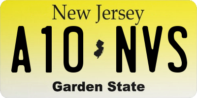NJ license plate A10NVS