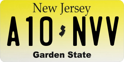 NJ license plate A10NVV