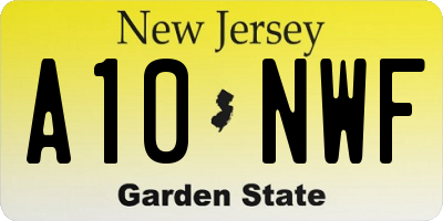 NJ license plate A10NWF