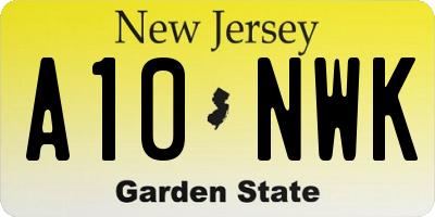 NJ license plate A10NWK