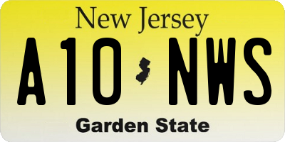 NJ license plate A10NWS