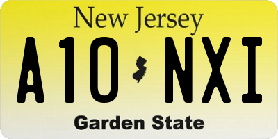 NJ license plate A10NXI