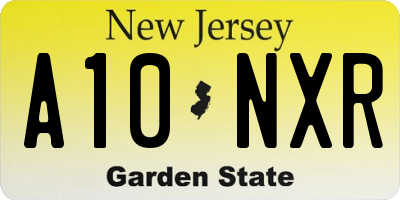 NJ license plate A10NXR