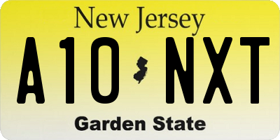 NJ license plate A10NXT