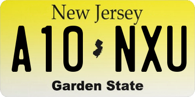 NJ license plate A10NXU
