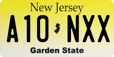 NJ license plate A10NXX