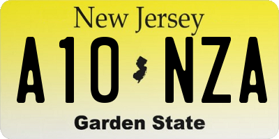 NJ license plate A10NZA