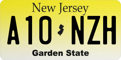 NJ license plate A10NZH