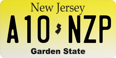 NJ license plate A10NZP