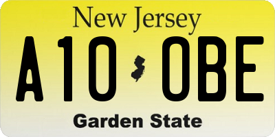NJ license plate A10OBE