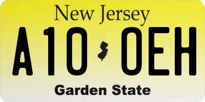 NJ license plate A10OEH