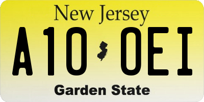 NJ license plate A10OEI