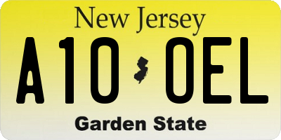 NJ license plate A10OEL