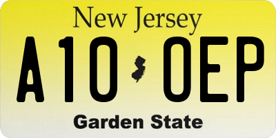 NJ license plate A10OEP