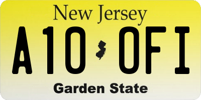 NJ license plate A10OFI