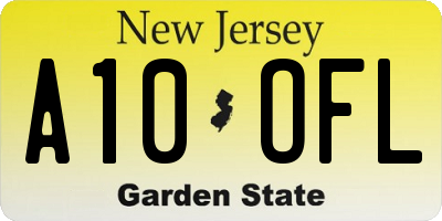 NJ license plate A10OFL