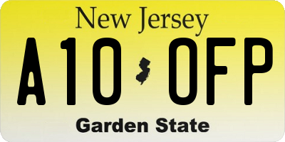 NJ license plate A10OFP