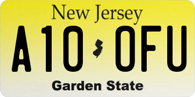 NJ license plate A10OFU