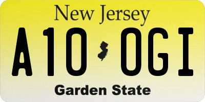 NJ license plate A10OGI