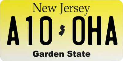 NJ license plate A10OHA