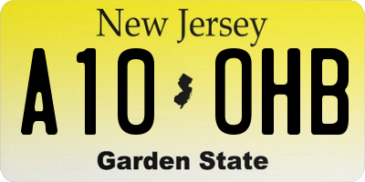 NJ license plate A10OHB